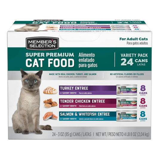 Comida Húmeda para Gatos Adultos – Pack 24 Latas de 85 g Sabores Surtidos