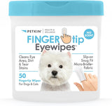 Petkin Toallitas Para Ojos Para Perros y Gatos, 50 Toallitas Para Dedos