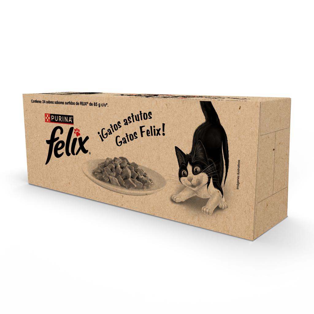 Felix Comida Húmeda para Gato Sabores Surtidos 24 Unidades / 85 g / 2.9 oz