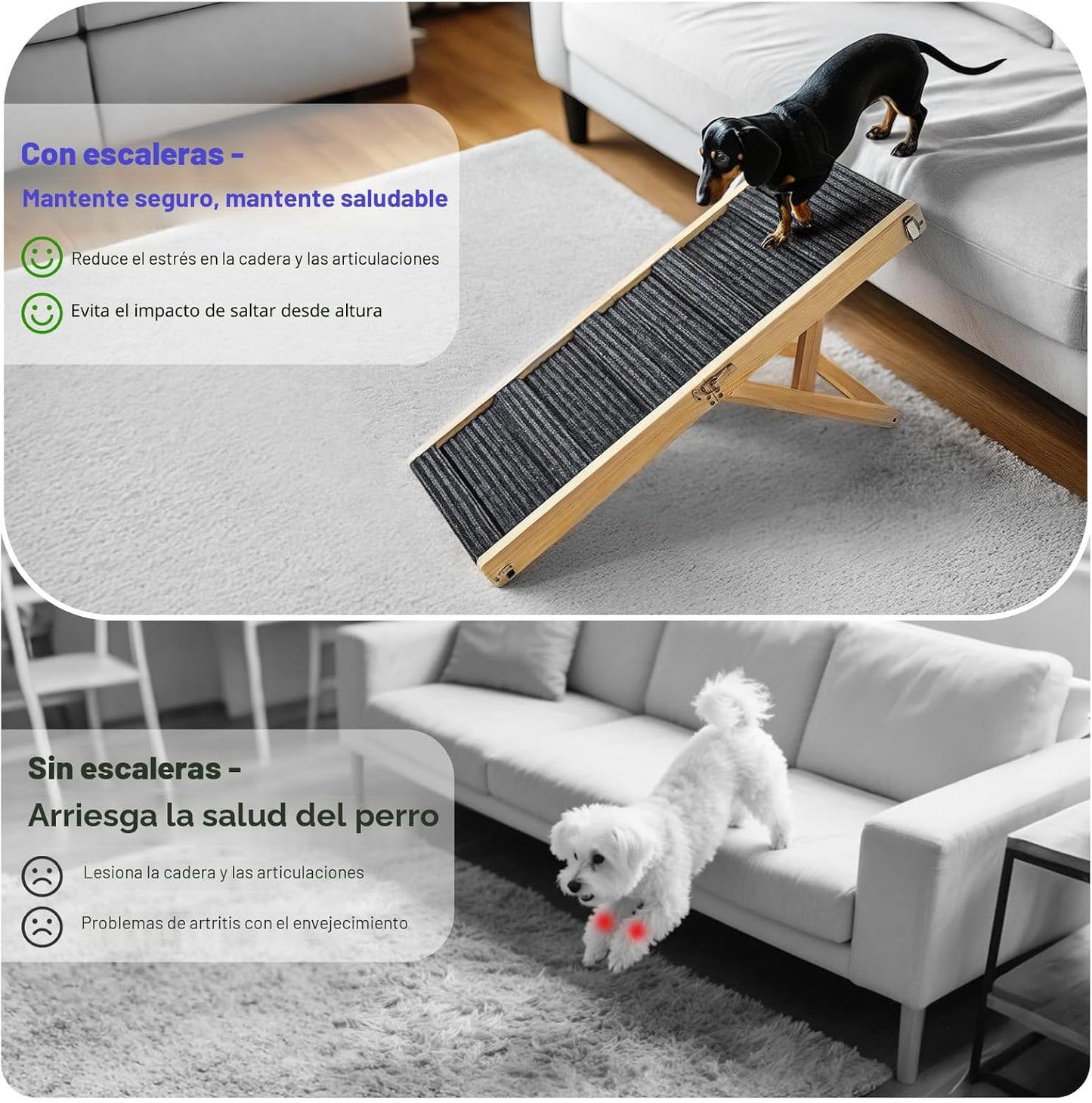 Rampa Plegable Para Mascotas 4 Alturas 80×30cm