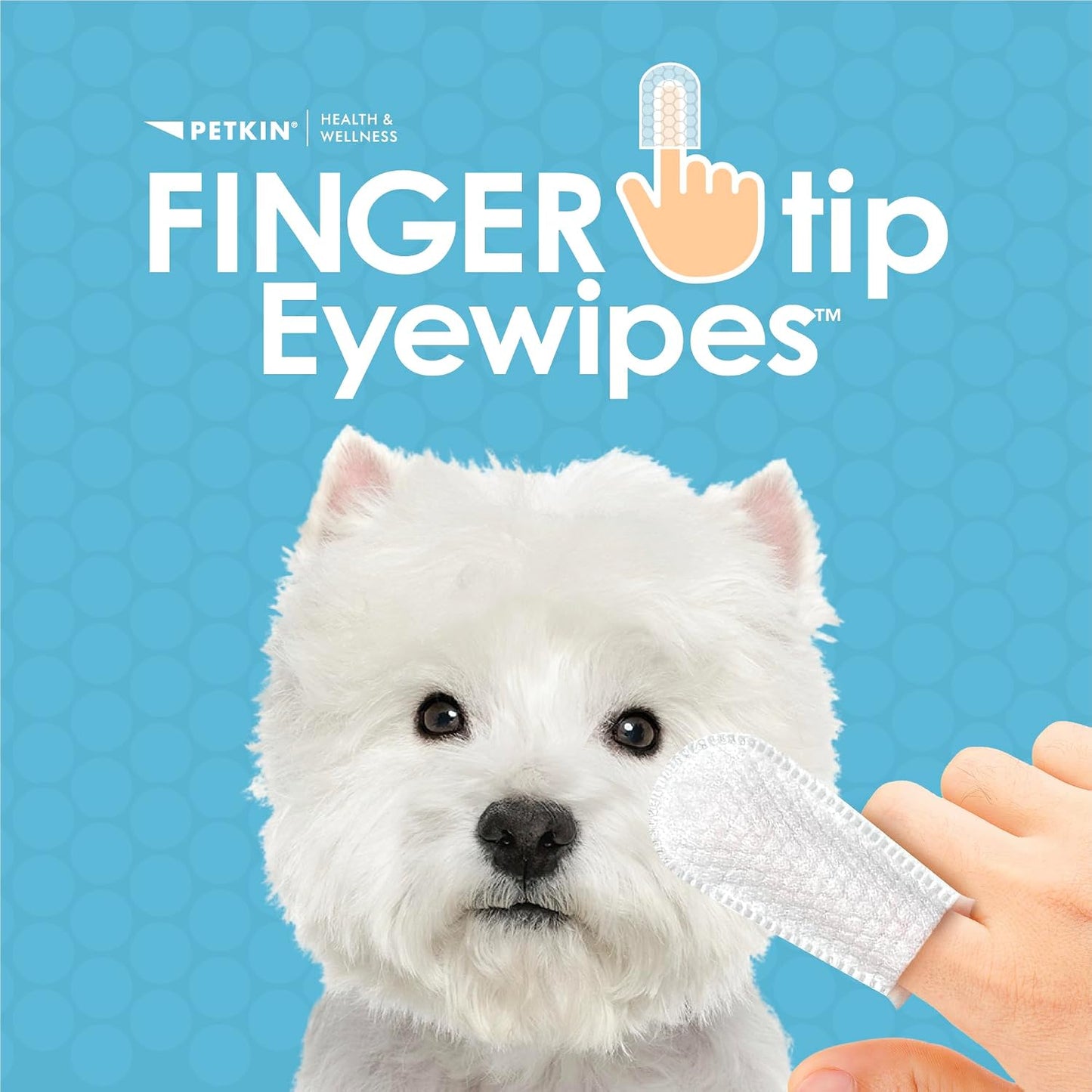Petkin Toallitas Para Ojos Para Perros y Gatos, 50 Toallitas Para Dedos