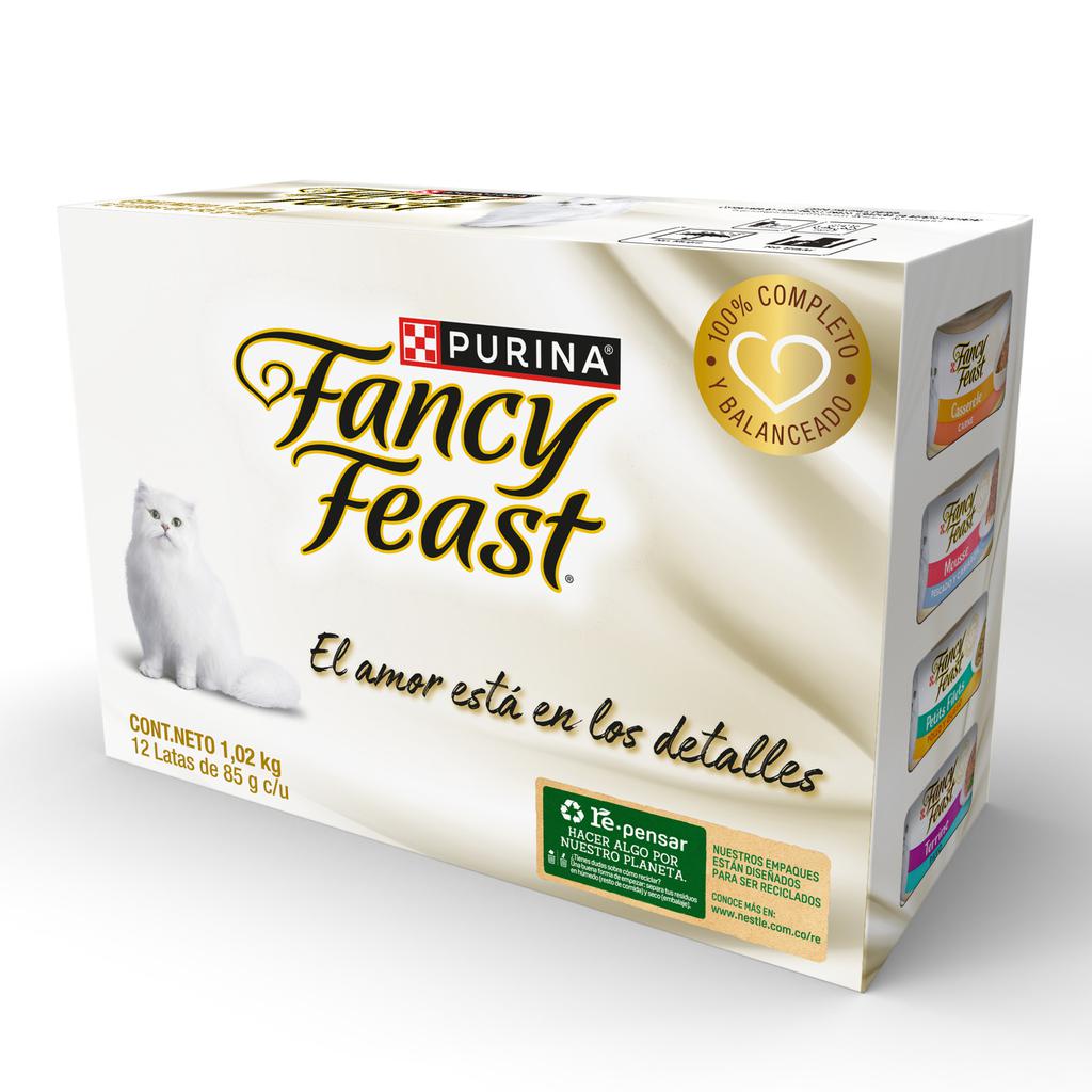 Purina Fancy Feast Alimento para Gatos Sabores Variados 12 Unidades / 85 g