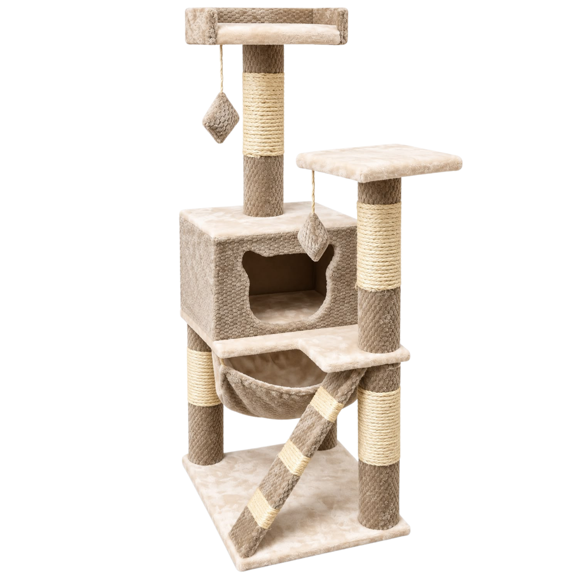 Gimnasio Rascador 4 Niveles Para Gatos Con Hamaca