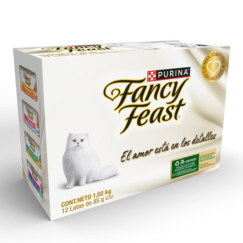 Purina Fancy Feast Alimento para Gatos Sabores Variados 12 Unidades / 85 g