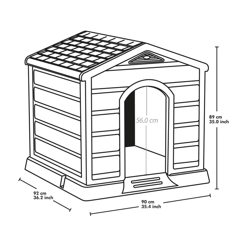 Casa para Perros Plástica 92x90x89 Cm Grande